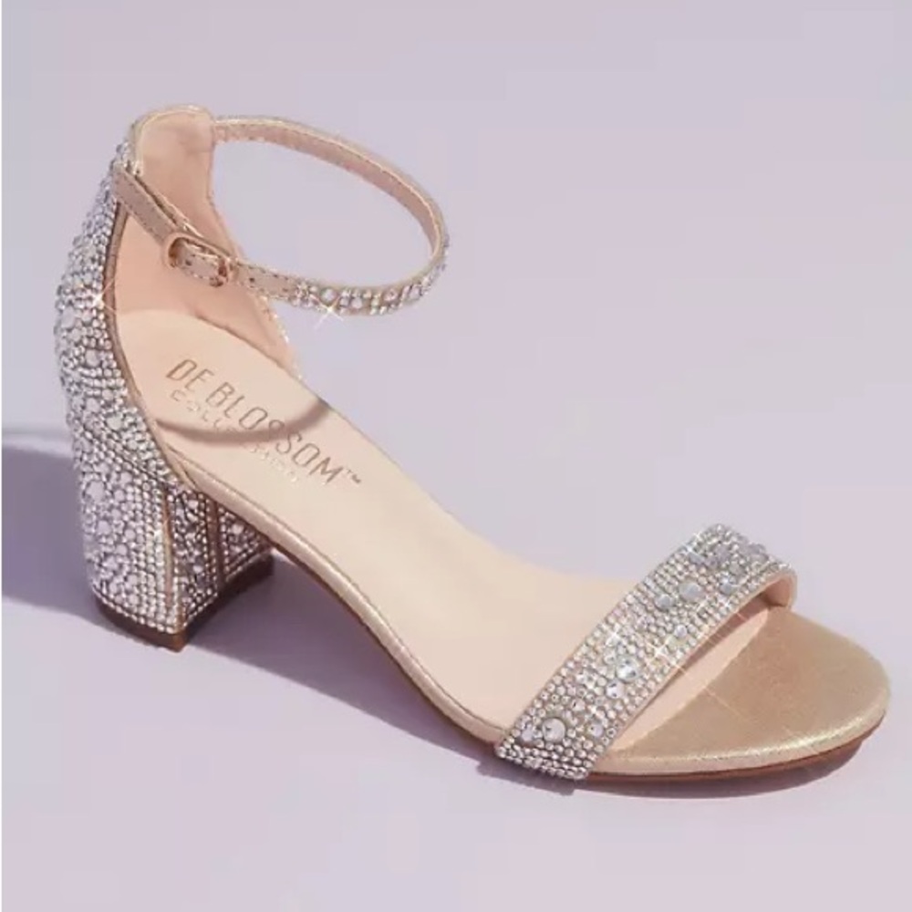 DB Studio - All over crystal glitter block heel